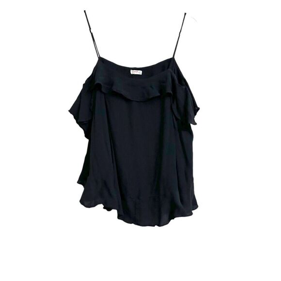Free People Intimately Sleeveless Flowey Tank Women's M Black Boho Ruffles - Picture 1 of 4